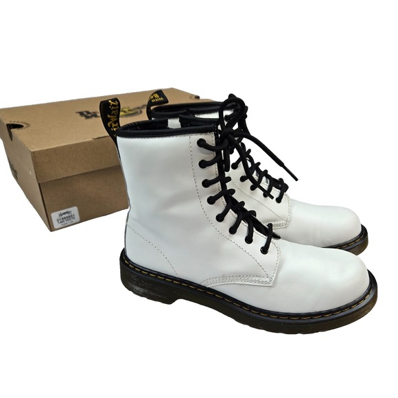 Dr. Martens Other - Dr. Martens Youth 1460 Y Lace White Boots Girl 7 Boys 6 Womens 9‎ New with Box